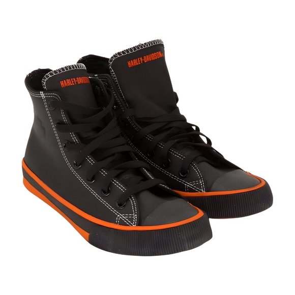 Harley-Davidson Footwear Mens Nathan Vulcanized Sneaker, Black/Orange, Size 7 - Picture 8 of 8